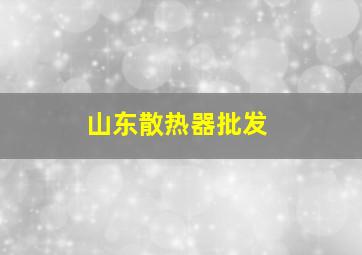 山东散热器批发