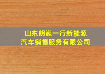 山东朗巍一行新能源汽车销售服务有限公司