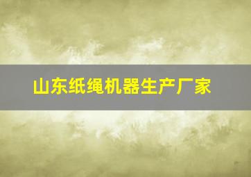 山东纸绳机器生产厂家