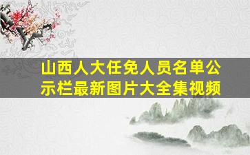 山西人大任免人员名单公示栏最新图片大全集视频