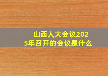 山西人大会议2025年召开的会议是什么