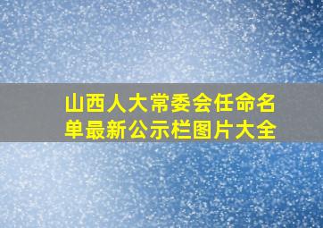 山西人大常委会任命名单最新公示栏图片大全