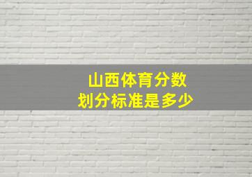 山西体育分数划分标准是多少