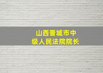 山西晋城市中级人民法院院长