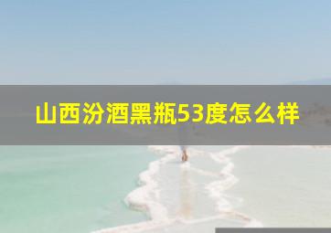 山西汾酒黑瓶53度怎么样