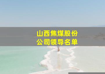 山西焦煤股份公司领导名单