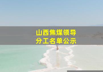 山西焦煤领导分工名单公示