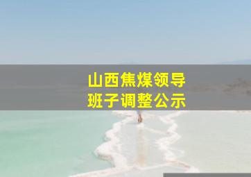 山西焦煤领导班子调整公示