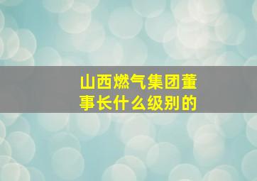 山西燃气集团董事长什么级别的