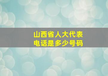 山西省人大代表电话是多少号码