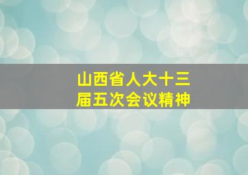 山西省人大十三届五次会议精神