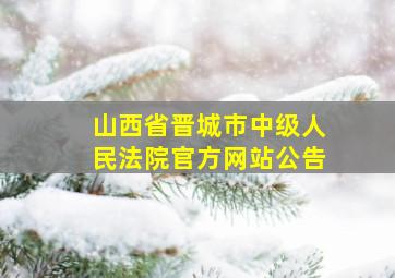 山西省晋城市中级人民法院官方网站公告