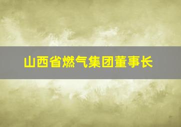 山西省燃气集团董事长