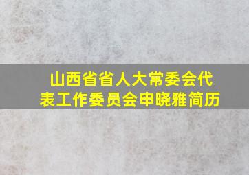 山西省省人大常委会代表工作委员会申晓雅简历