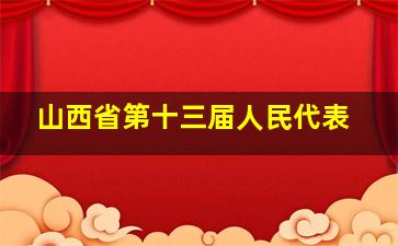 山西省第十三届人民代表