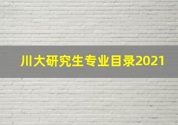 川大研究生专业目录2021