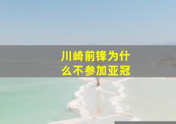 川崎前锋为什么不参加亚冠