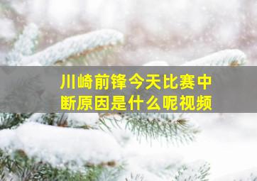 川崎前锋今天比赛中断原因是什么呢视频