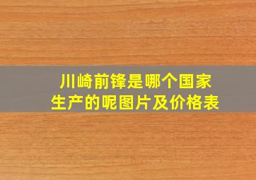 川崎前锋是哪个国家生产的呢图片及价格表