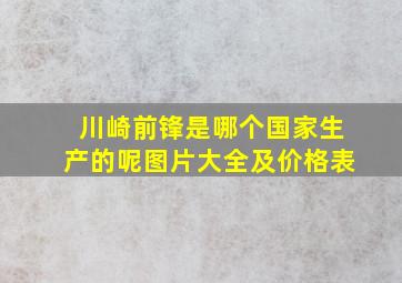 川崎前锋是哪个国家生产的呢图片大全及价格表