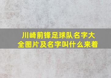 川崎前锋足球队名字大全图片及名字叫什么来着