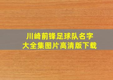 川崎前锋足球队名字大全集图片高清版下载