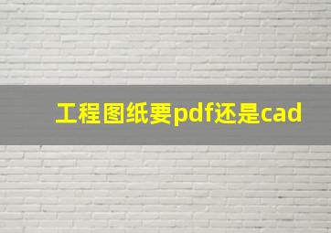 工程图纸要pdf还是cad