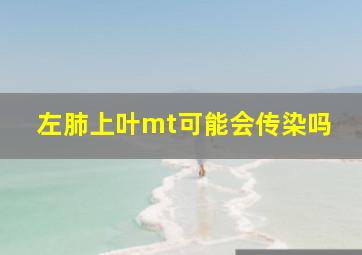 左肺上叶mt可能会传染吗