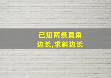 己知两条直角边长,求斜边长