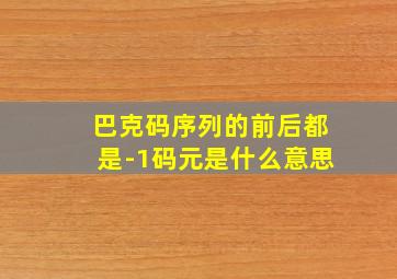 巴克码序列的前后都是-1码元是什么意思