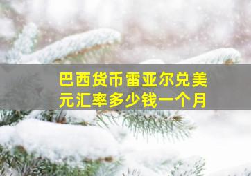 巴西货币雷亚尔兑美元汇率多少钱一个月