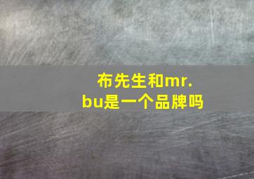 布先生和mr.bu是一个品牌吗