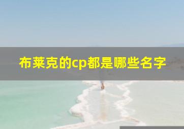 布莱克的cp都是哪些名字