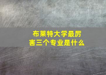 布莱特大学最厉害三个专业是什么