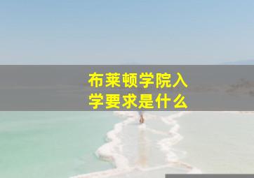 布莱顿学院入学要求是什么