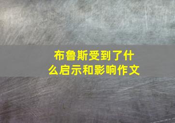 布鲁斯受到了什么启示和影响作文