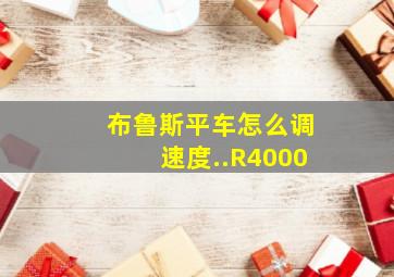 布鲁斯平车怎么调速度..R4000