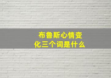 布鲁斯心情变化三个词是什么