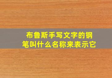 布鲁斯手写文字的钢笔叫什么名称来表示它