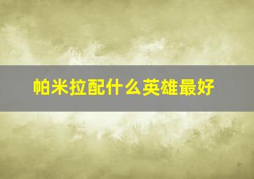 帕米拉配什么英雄最好