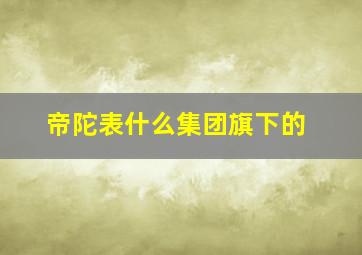 帝陀表什么集团旗下的