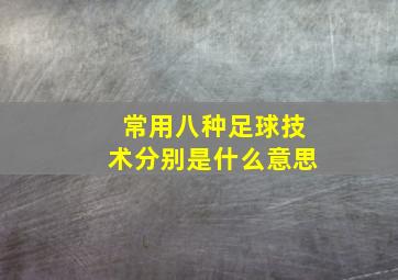 常用八种足球技术分别是什么意思