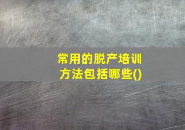 常用的脱产培训方法包括哪些()