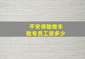 平安保险做车险专员工资多少