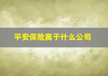 平安保险属于什么公司