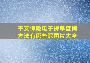 平安保险电子保单查询方法有哪些呢图片大全