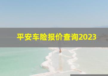 平安车险报价查询2023