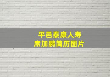 平邑泰康人寿席加鹏简历图片