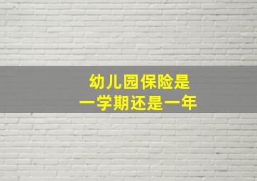 幼儿园保险是一学期还是一年