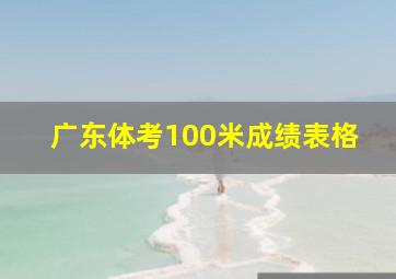 广东体考100米成绩表格